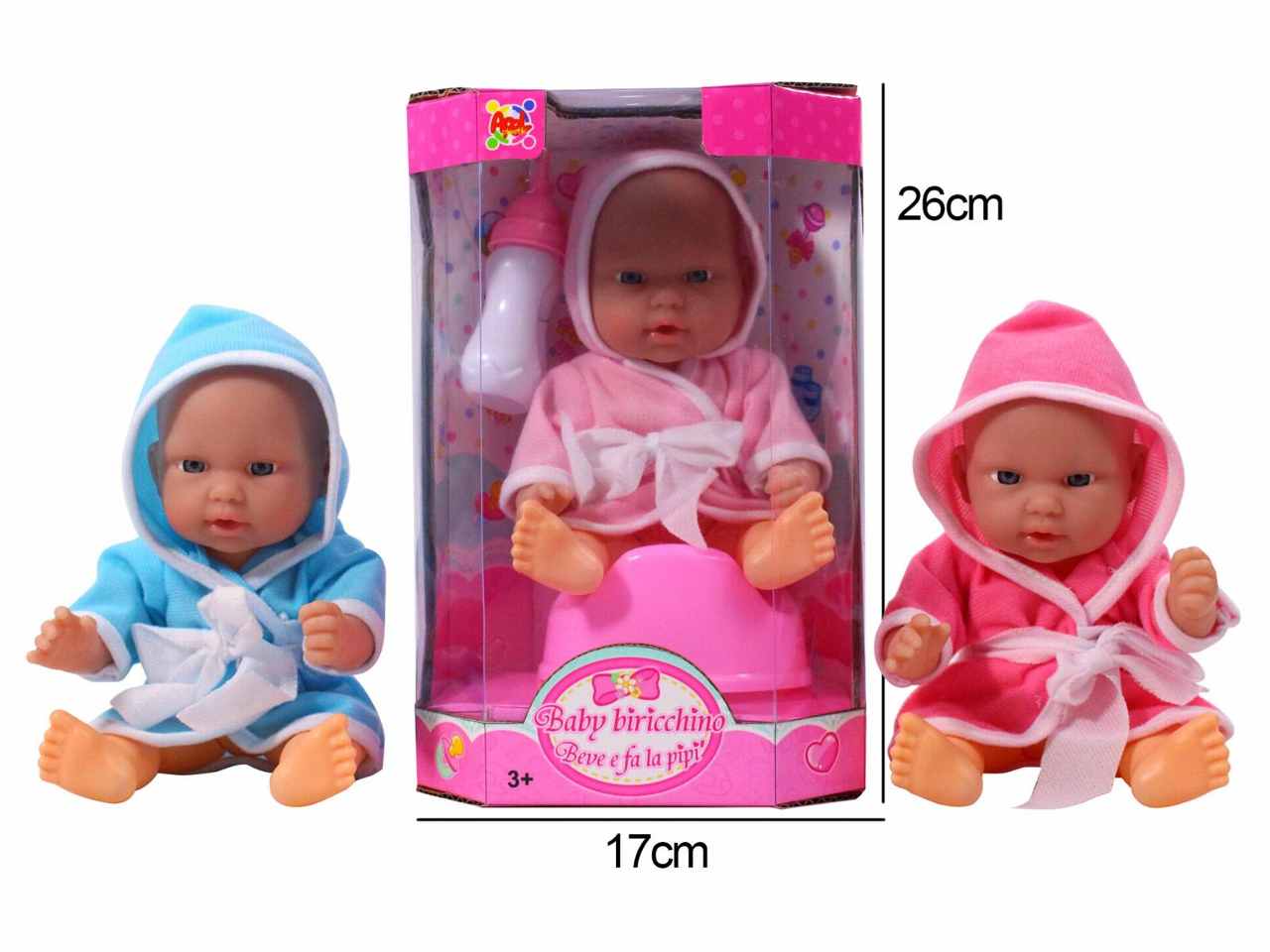 Baby beve e fa la pipi 3 colori