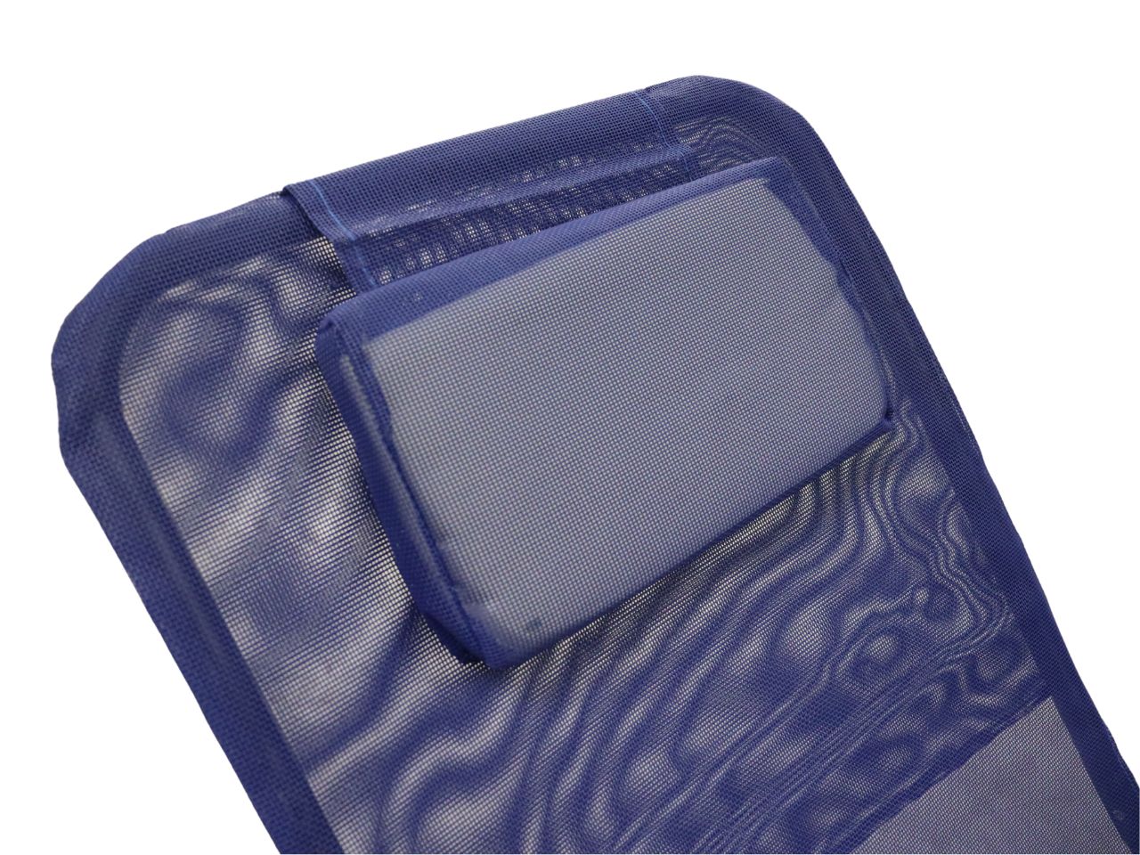 Sdraio reclinabile in acciao e tessuto pvc blu con cuscino, Gravity 6 posizioni regolabili - Metal Far