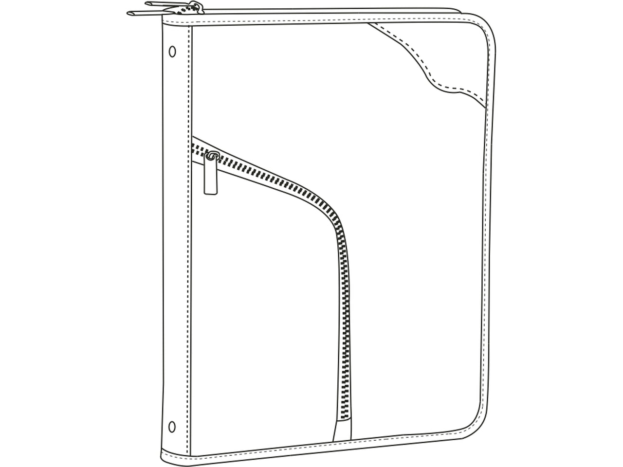 Portadocumenti A4 con cerniera blu in poliestere 270x340x45 mm - Wiler