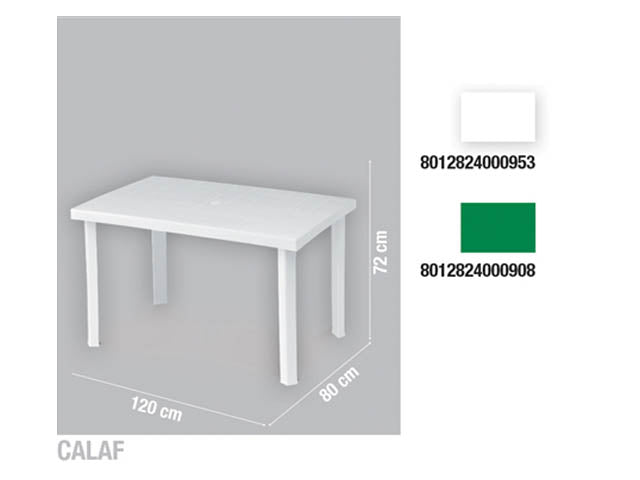 Tavolo calaf bianco 79x117xh72cm pas050