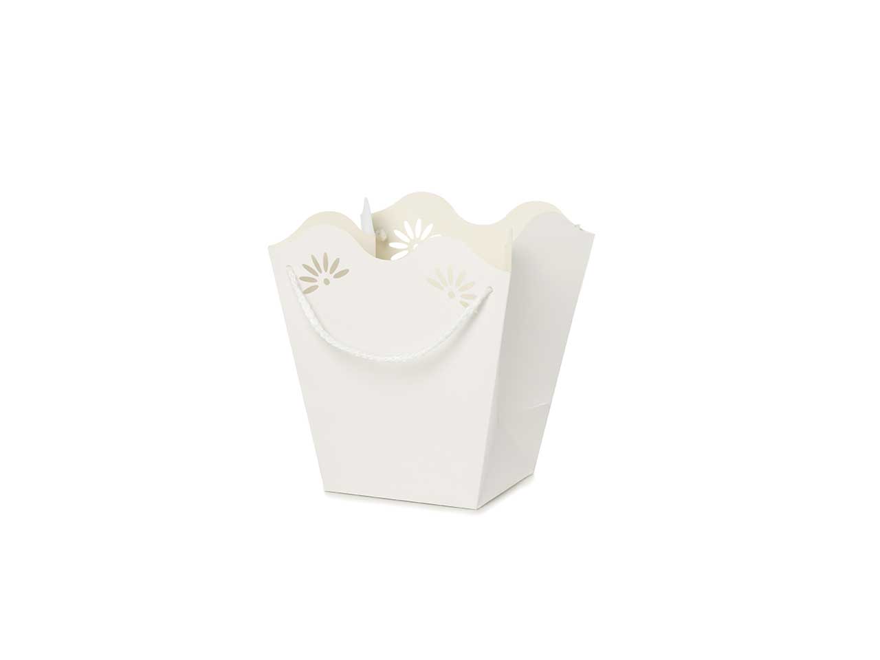 Shopperpot daisy 18x19+11x12cm bianco