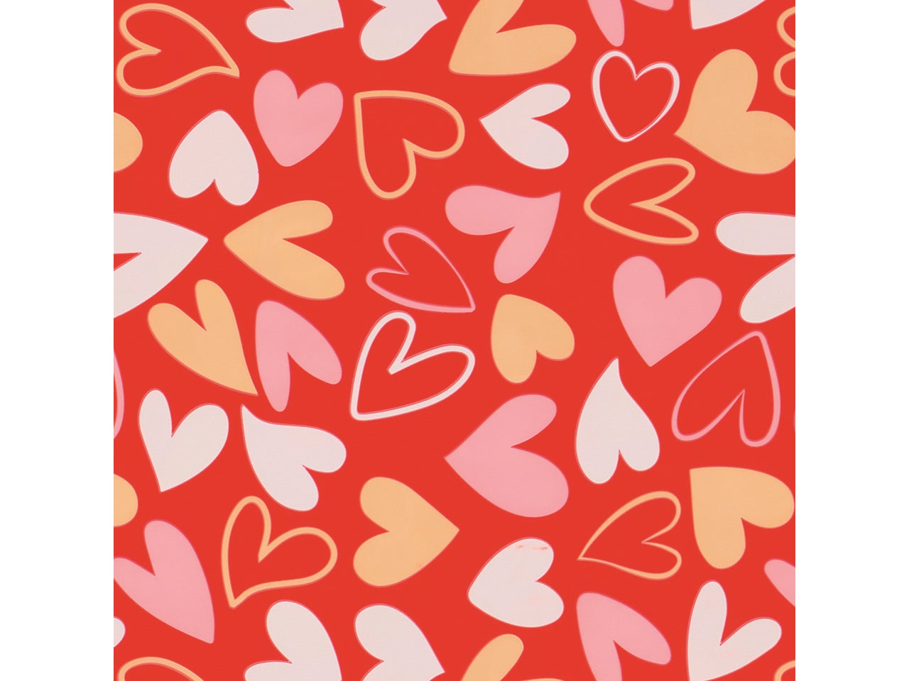 Buste perlate 40my 25x40cm decoro young heart con fondo rosso - la confezione contiene 50 buste