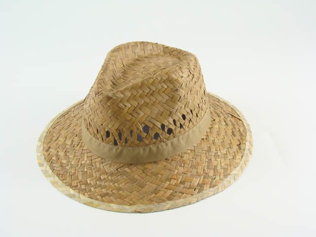Cappello uomo falda larga in paglia con fascia in gros grain -Finardi