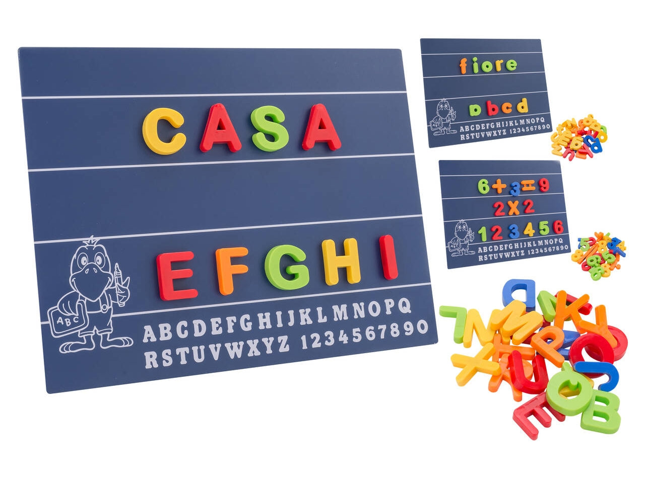 Lavagna magnetica con lettere e numeri in 3 assortimenti