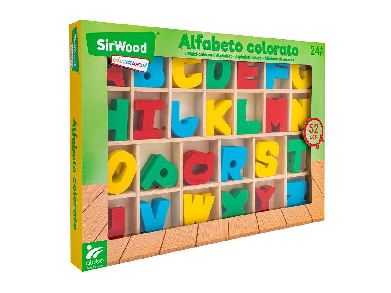 Sirwood lettere alfabeto in legno 52 pezzi