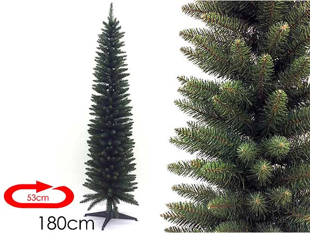 Albero di natale slim monviso 180cm 329 rami diametro 53cm