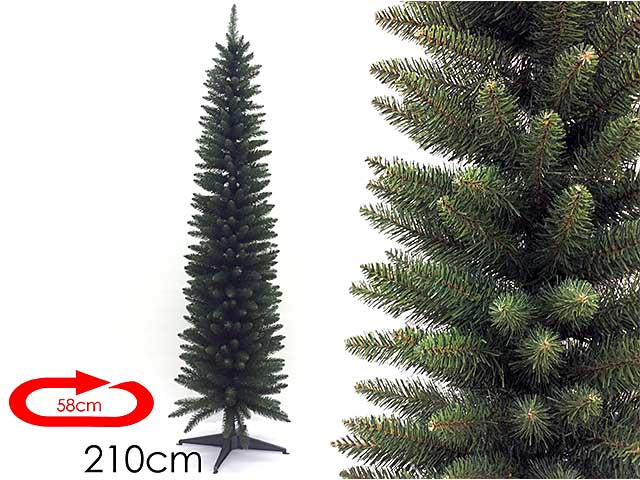 Albero di natale slim monviso 210cm 405 rami diametro 58cm