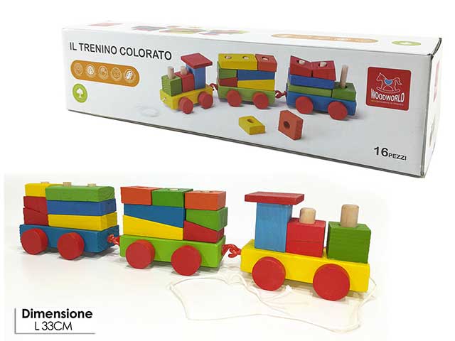 Trenino colorato in legno 100205