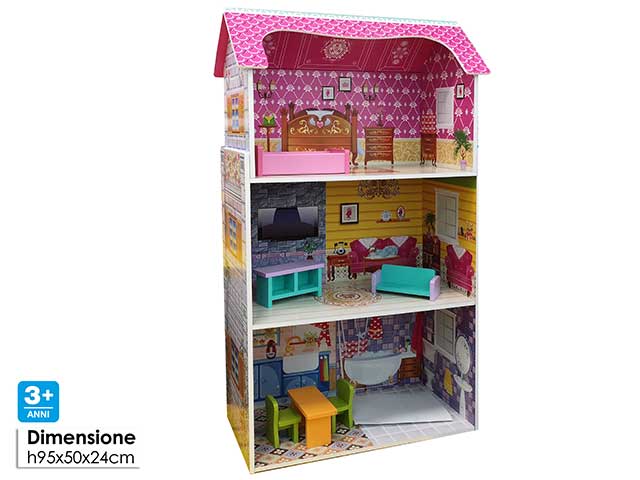 L.legno casa delle bambole 6 pezzi 720807