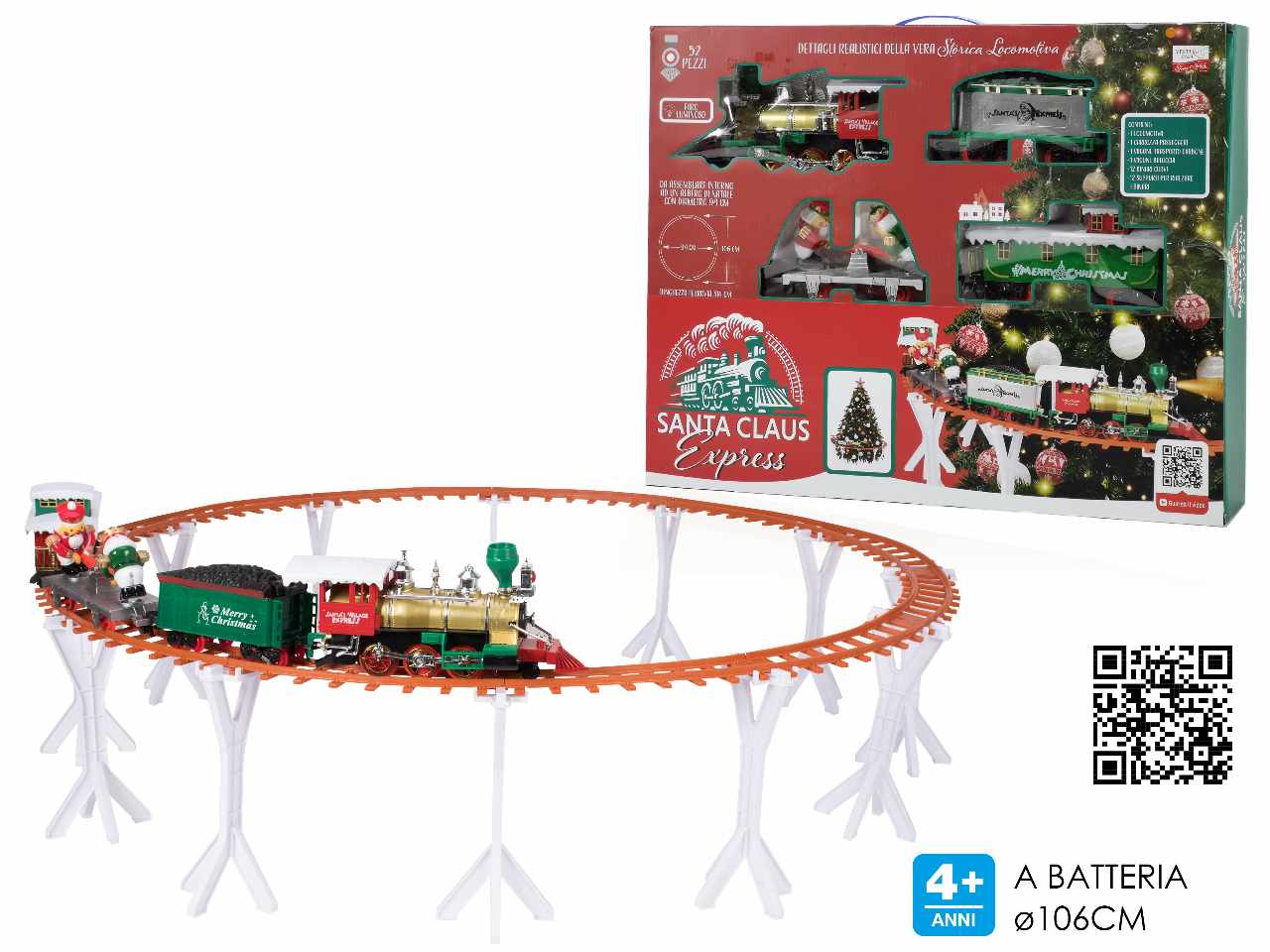 Treno natalizio su ponte