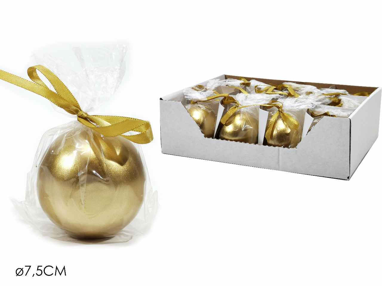 Candela sfera diametro 7.5cm oro