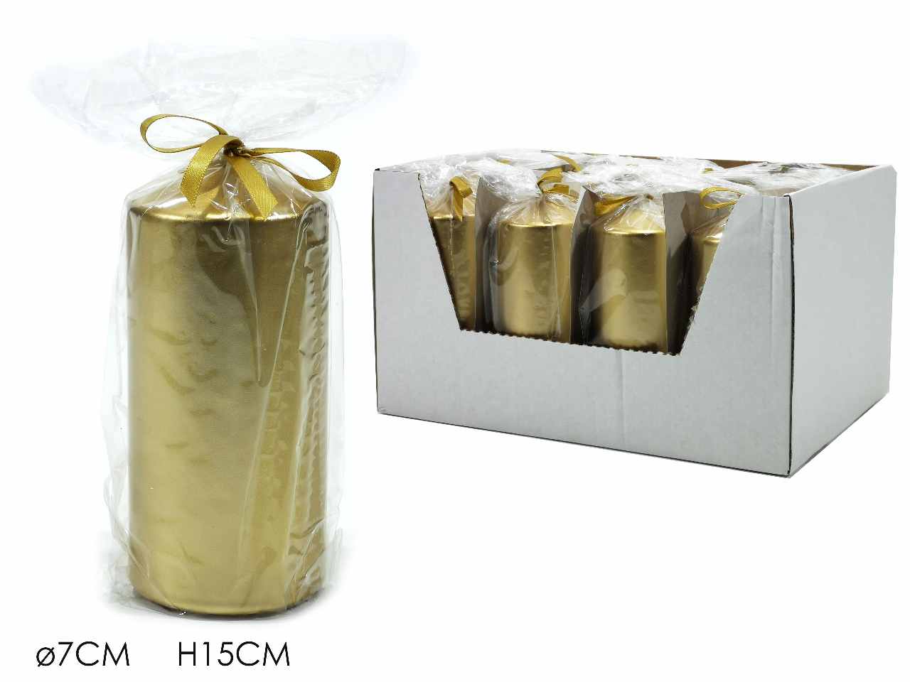 Moccolo diametro 7xh15cm oro
