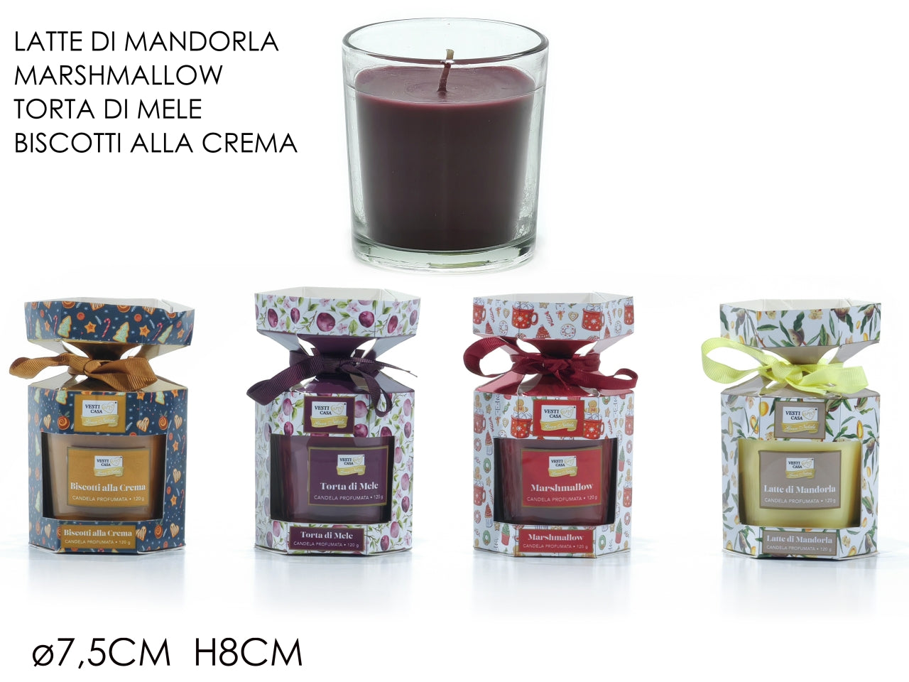 Candele profumate di Natale in vetro 4 colori assortiti - Vestiamo Casa