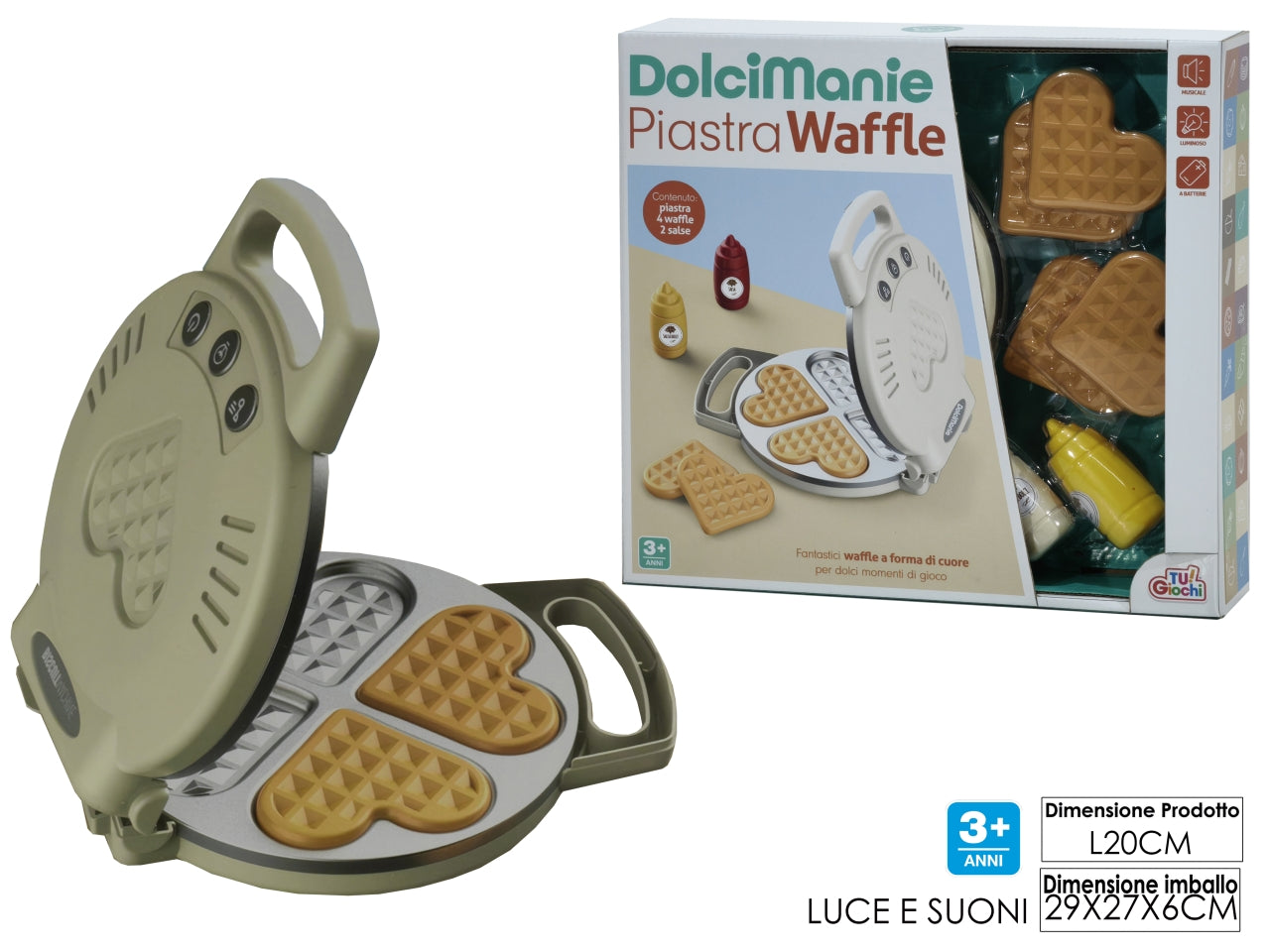 Dolci manie piastra waffle con funzionamento a batteria