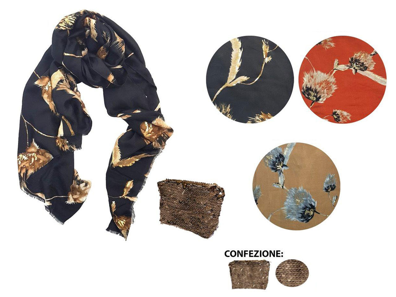 Sciarpa floreale basile