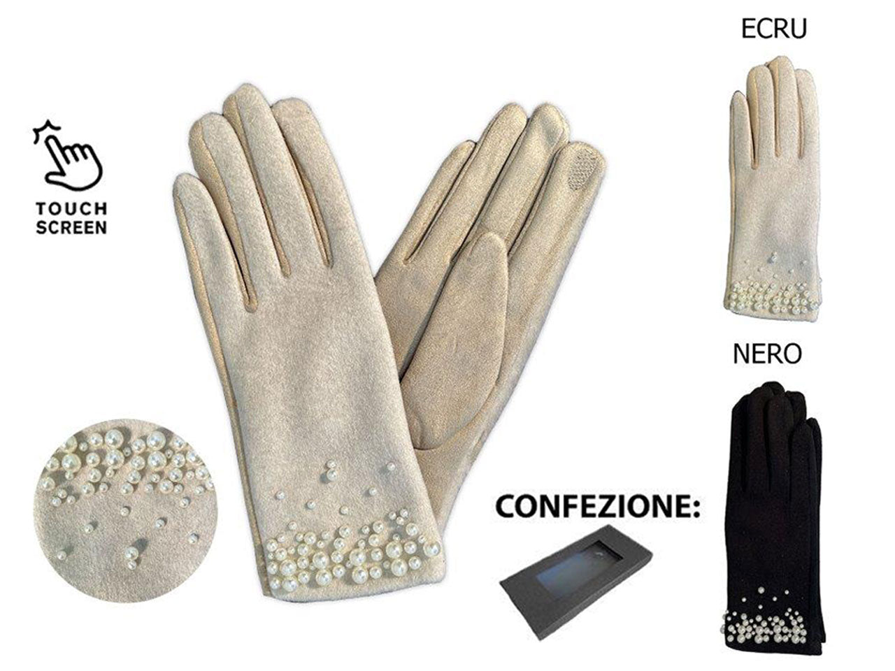 Guanto donna basile ecru