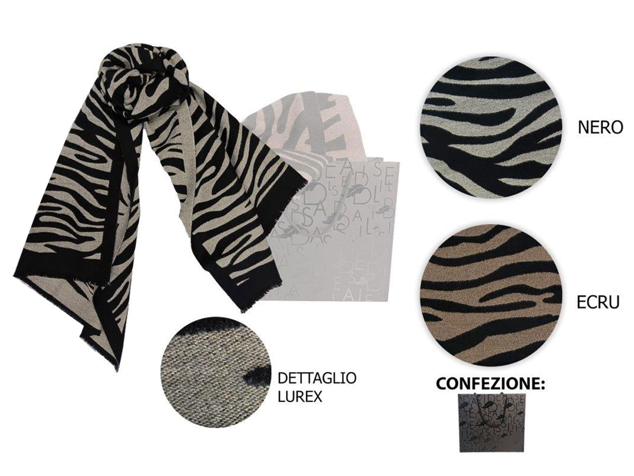 Stola basile zebrata ecru