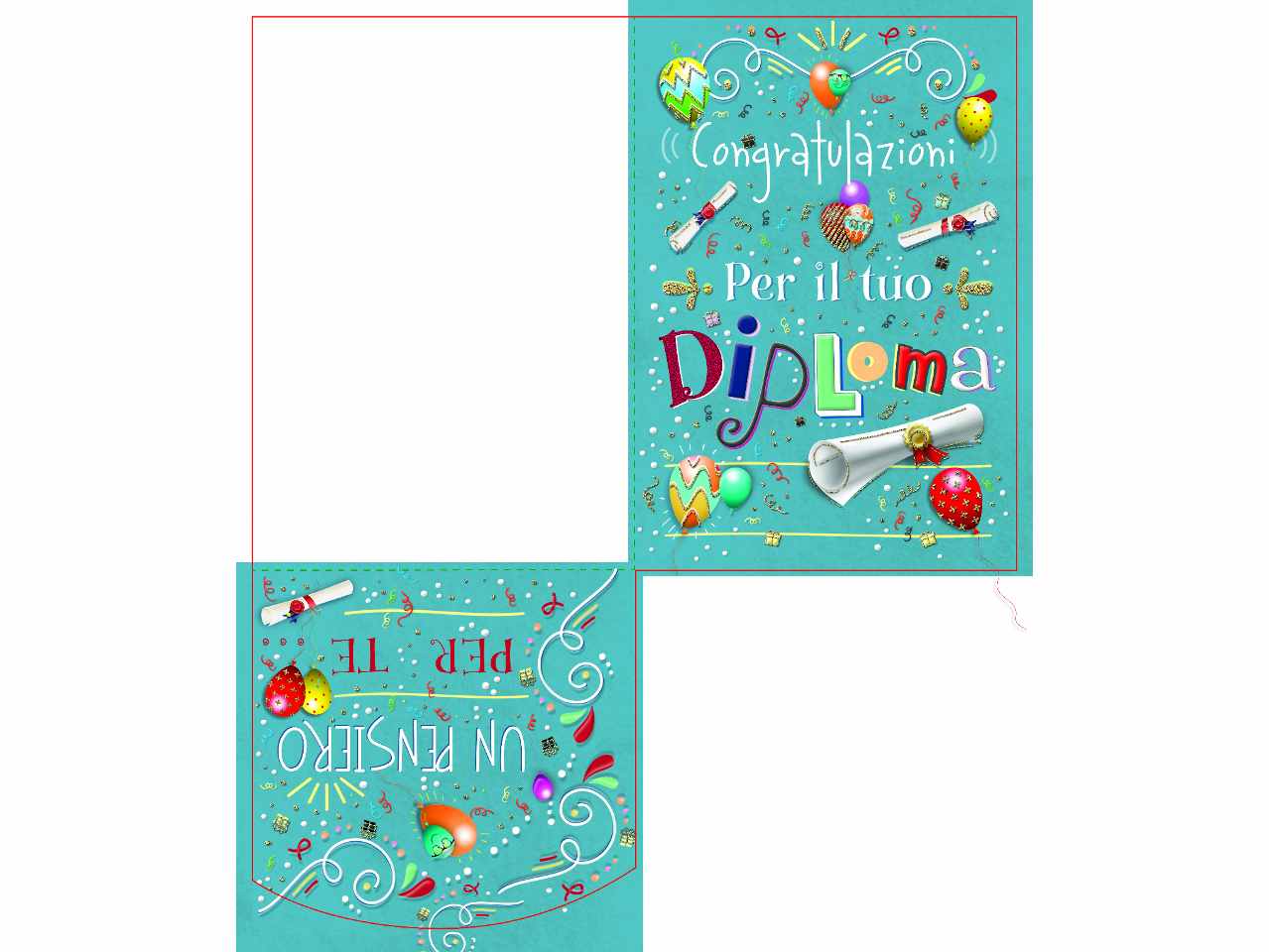 Biglietto auguri diploma con scritta congratulazioni per il tuo diploma