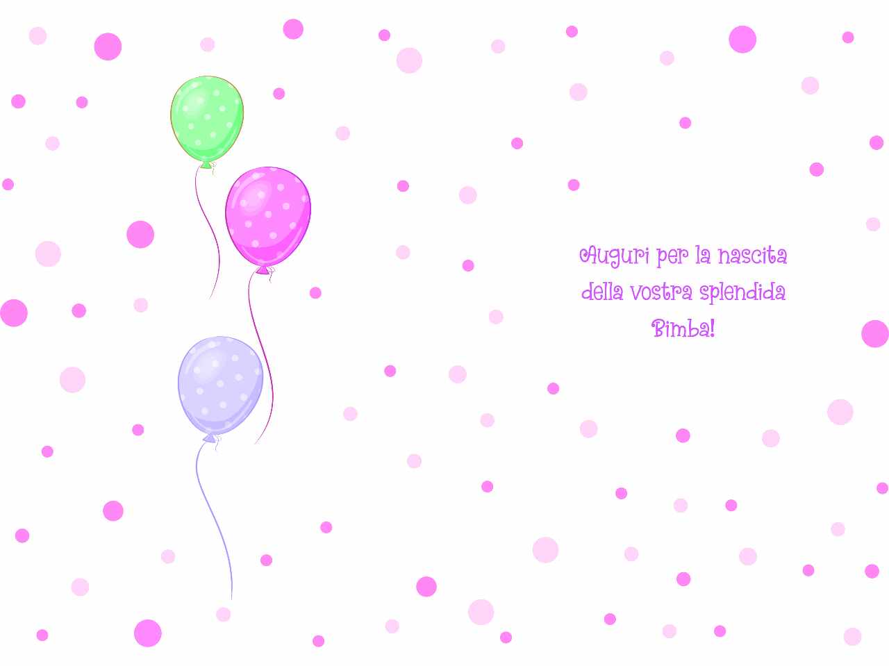 Biglietto auguri per lieto evento colore rosa