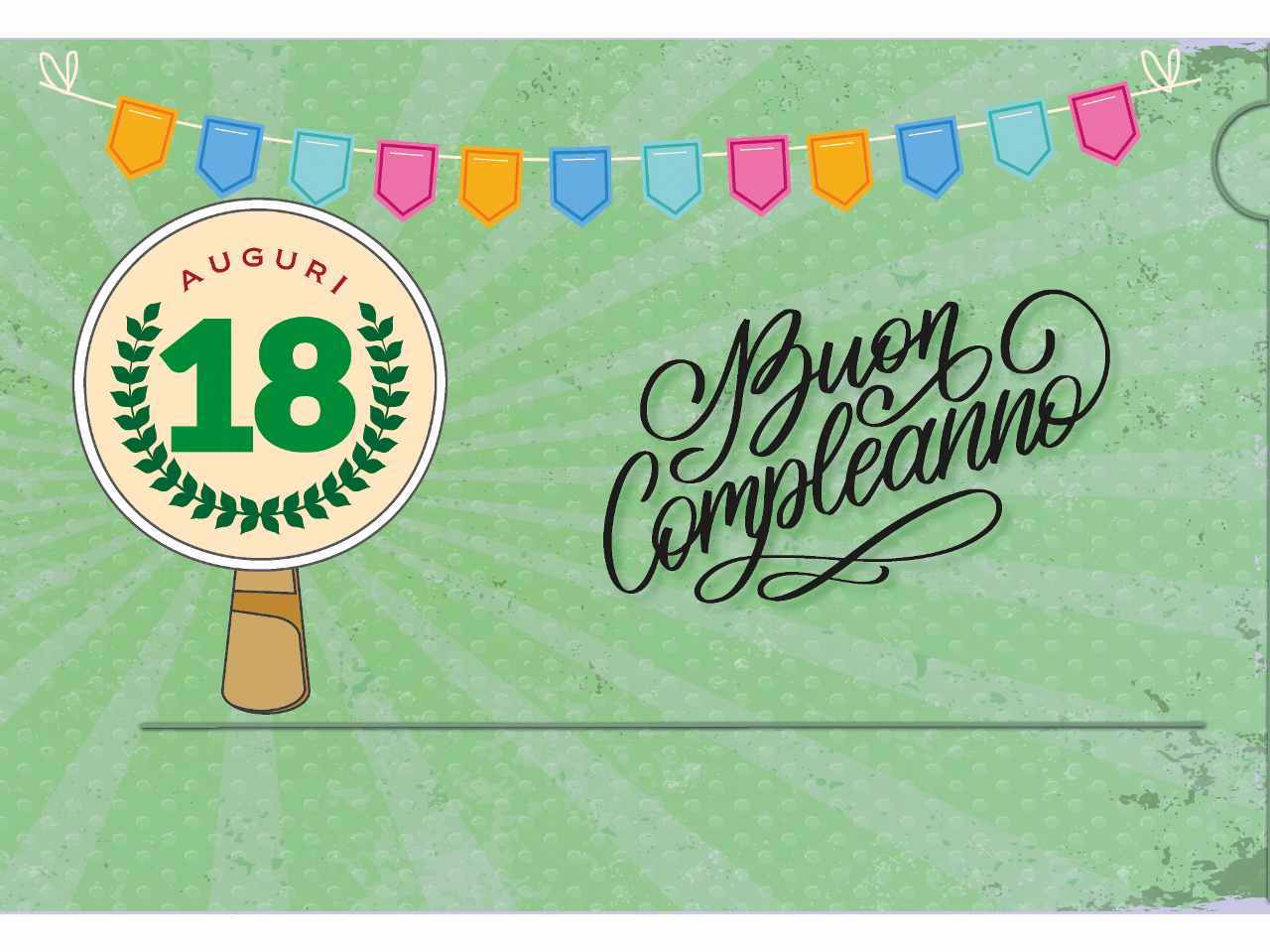 Biglietto auguri buon compleanno 18 anni