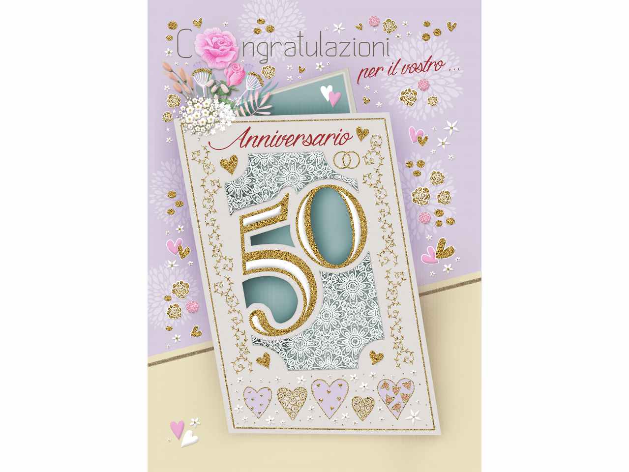 Biglietto felice 50° anniversario