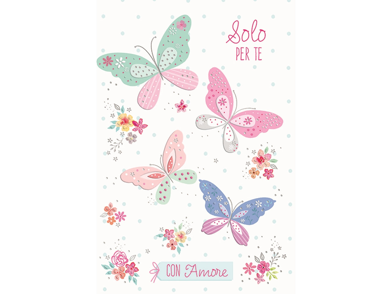Biglietto tanti auguri amore e farfalle