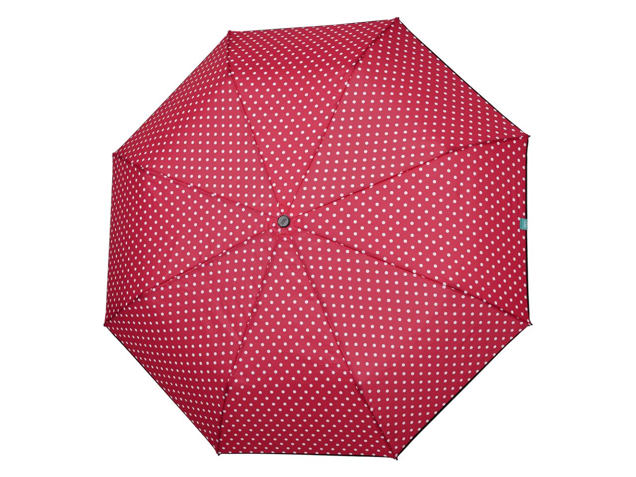 Ombrello da donna mini con apertura automatica tinta unita con pois perletti