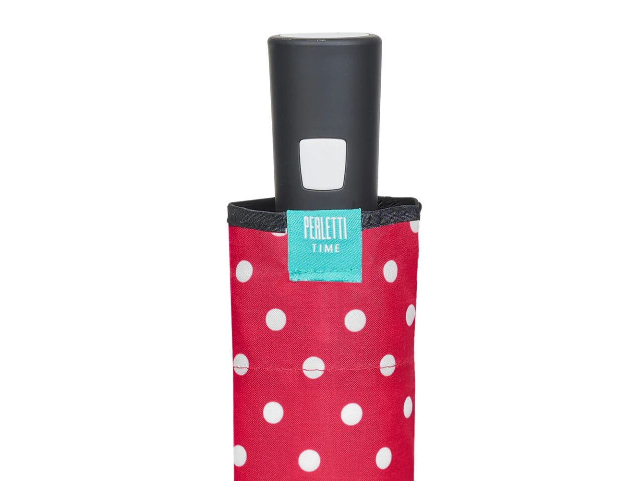 Ombrello da donna mini con apertura automatica tinta unita con pois perletti