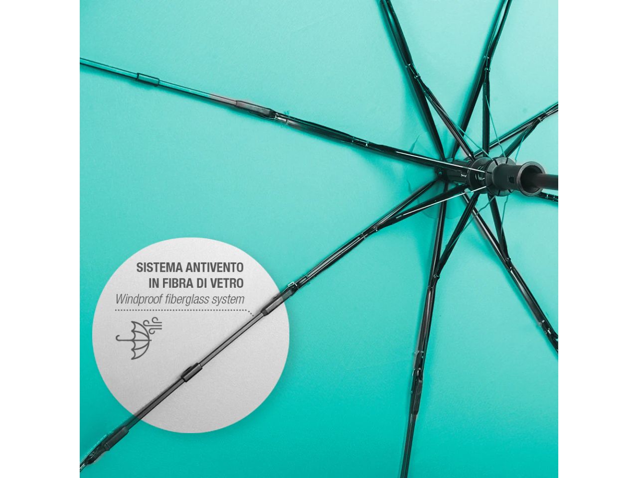 Ombrello da donna mini con apertura automatica tinta unita con pois perletti