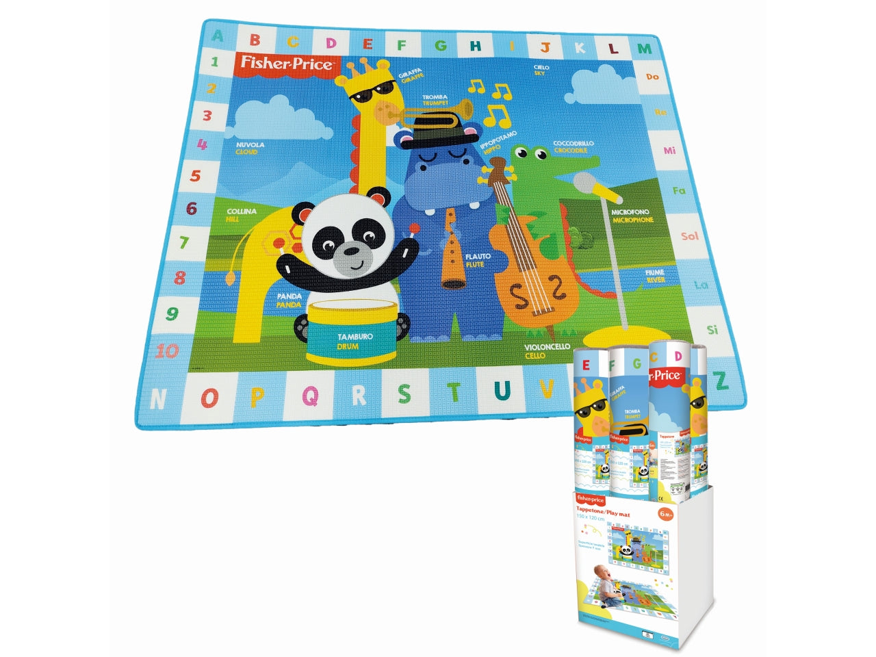 Fisher price - tappetone gioco arredo misura 150x120cm