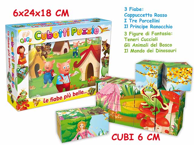 Puzzle cubi 12 pezzi storie italiane 62867