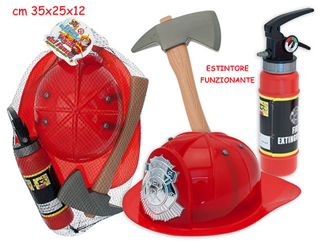 Teo's - set pompieri con casco ed estintore