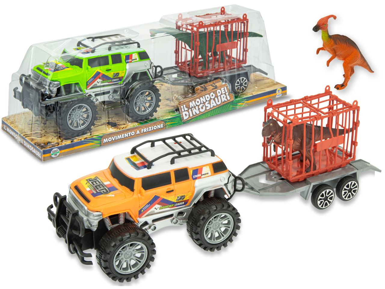 Play city - mondo dei dinosauri camion con trailer a frizione in 3 modelli assortiti