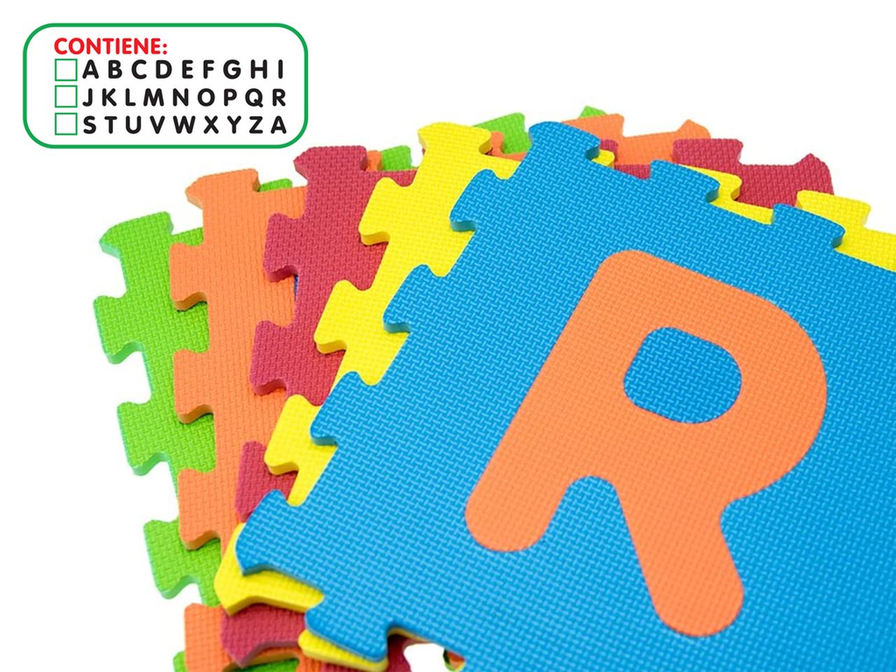 Gogo - tappetini puzzle lettere 32x32x10cm - confezione da 9 pezzi per comporre il tappetino