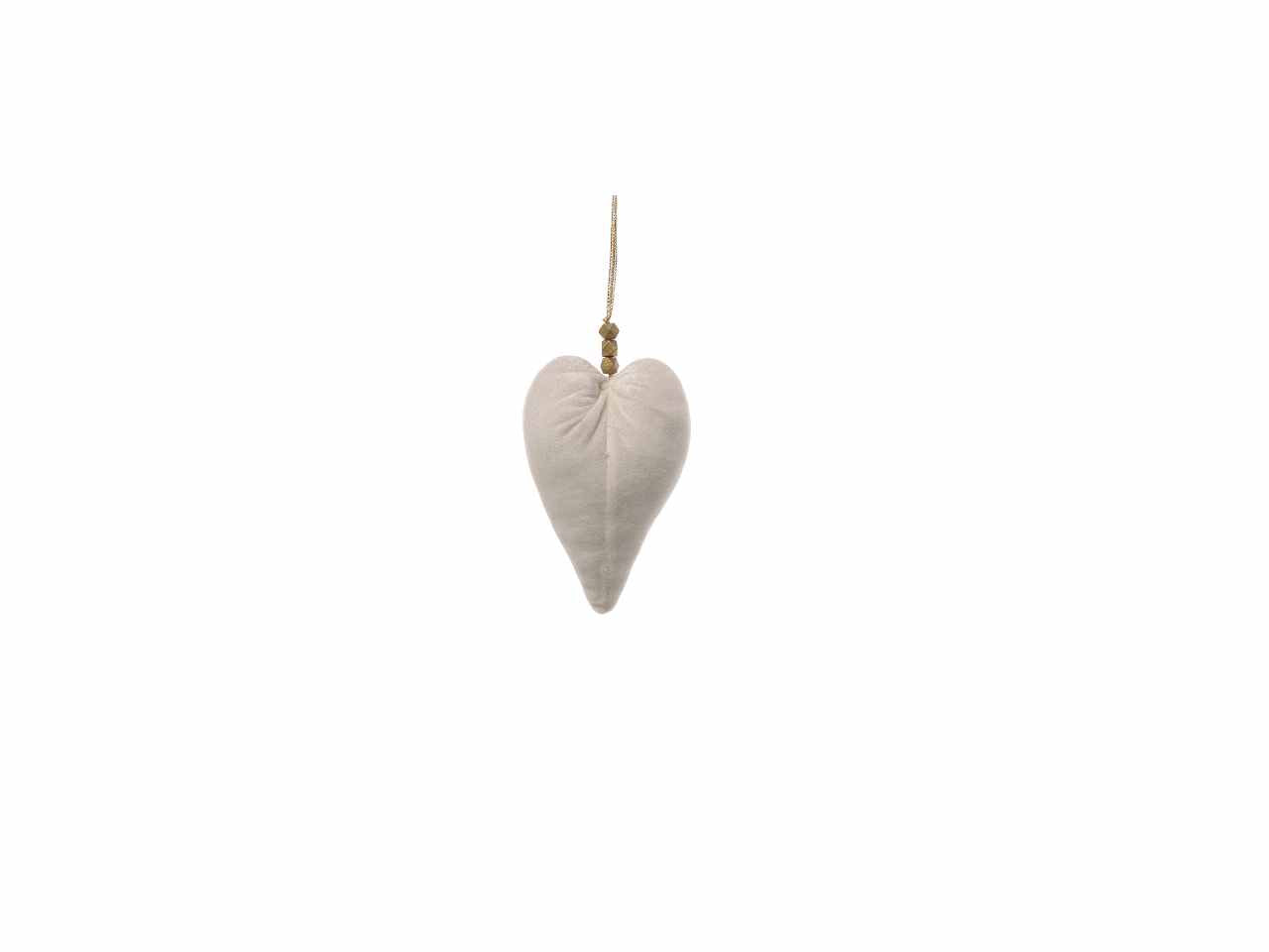 Cuore velluto cm.18 bianco