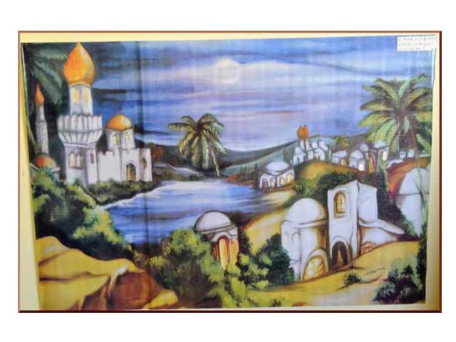 Accessorio per presepe, fondale paesaggio arabo 70x100cm86448