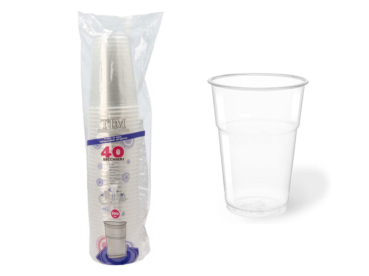 Bicchieri cristallo da 500cc di plastica - la confezione contine 40 bicchieri