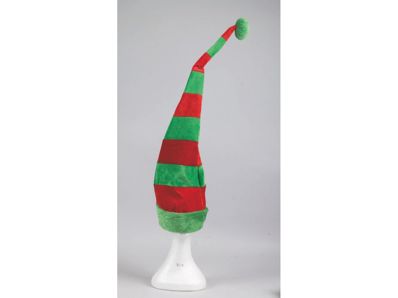 Mega cappello da elfo in poliestere 30xh.85cm rosso/verde