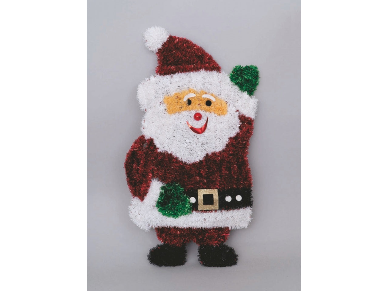 Babbo natale in pvc 30x60cm decoro filo rosso