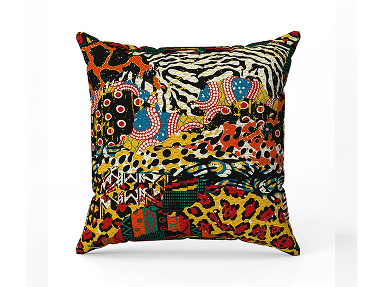 Cuscino decorativo quadrato multicolor animalier etnico effetto velluto 50x50 cm - Cotton & Color