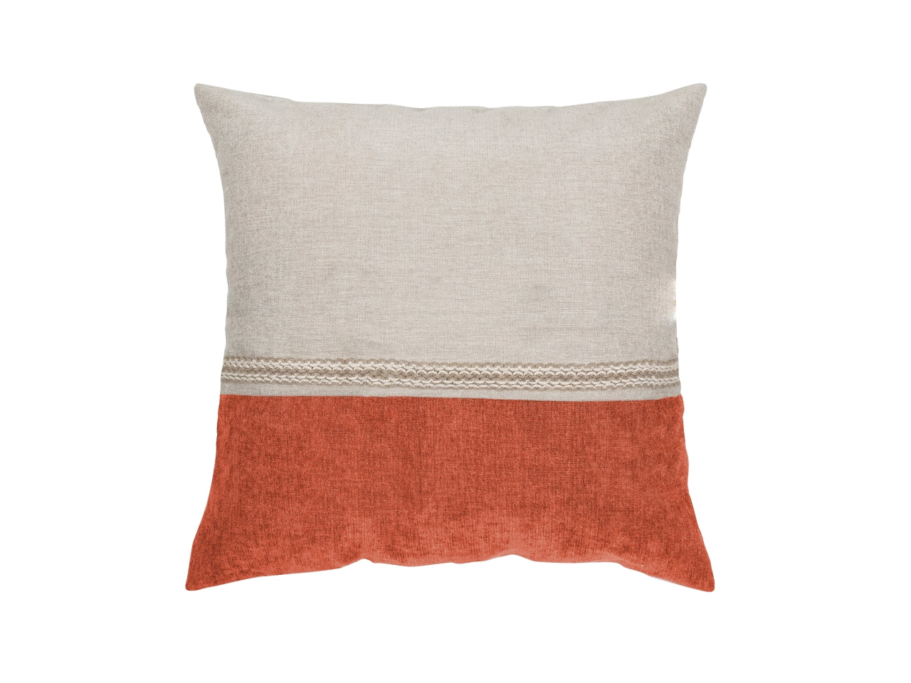 Cuscino decorativo quadrato sabbia e ruggine moderno 50x50 cm - Cotton & Color