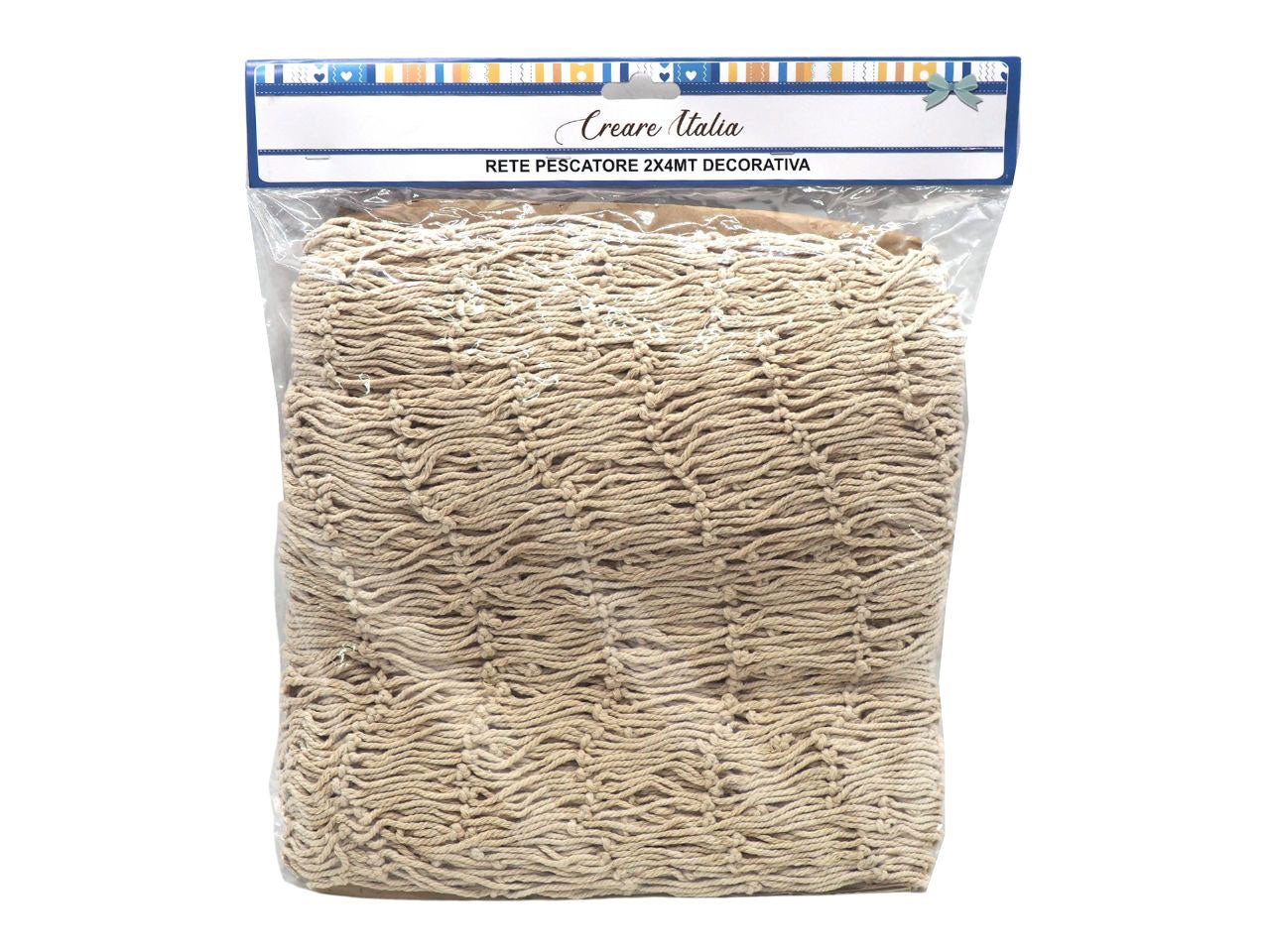 Rete da pescatore decorativa colore naturale 2x4mt