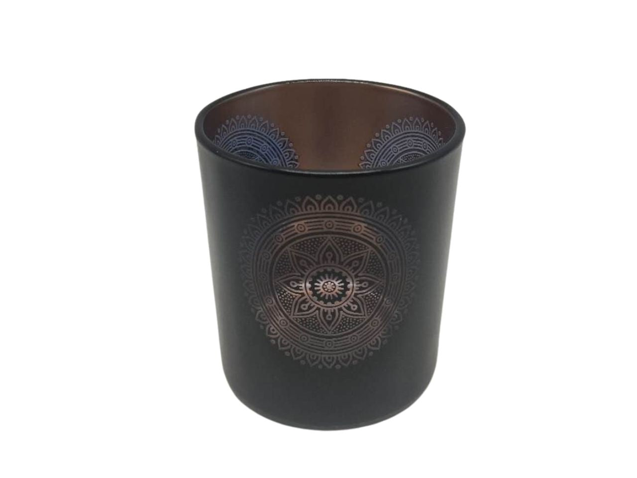 Vaso in vetro h.8xd.7.3cm stampa 2 colori - disegni arabeschi