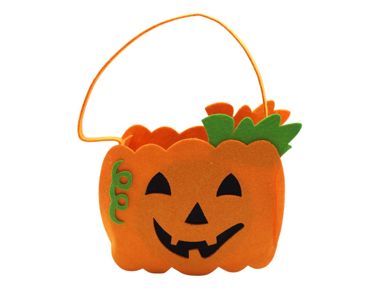 Borsetta panno con soggetto zucca halloween 17x21cm