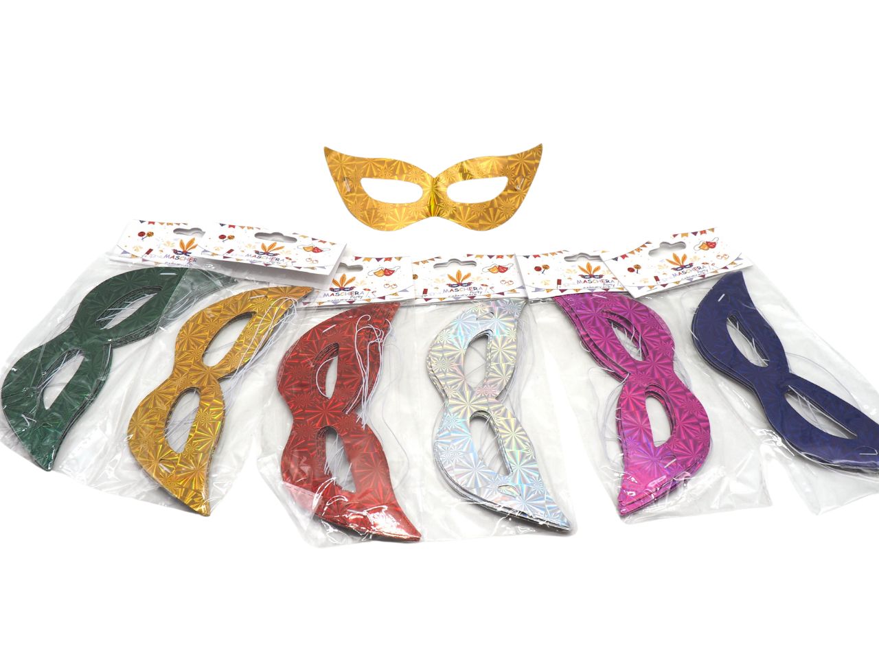 Maschera lucida colori assortiti set da 10 maschere