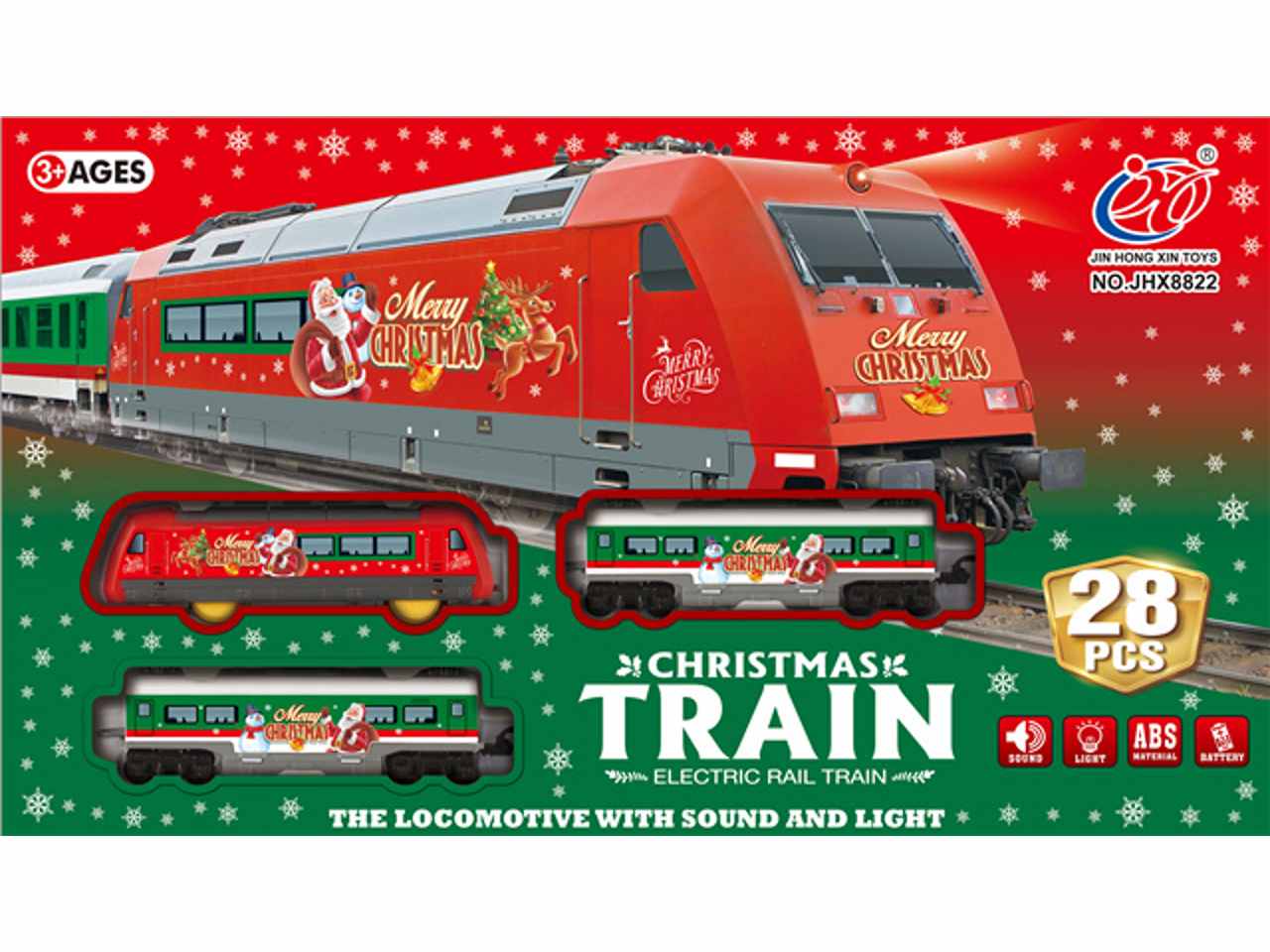 Trenino con pista 28 pcs christmas train c/luce&suono (59x6.5x33.5)