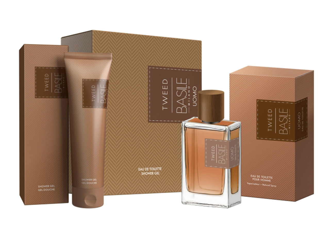 Basile tweed confezione regalo contenente eau de toilette da 100ml astucciato e shower gel da 300ml