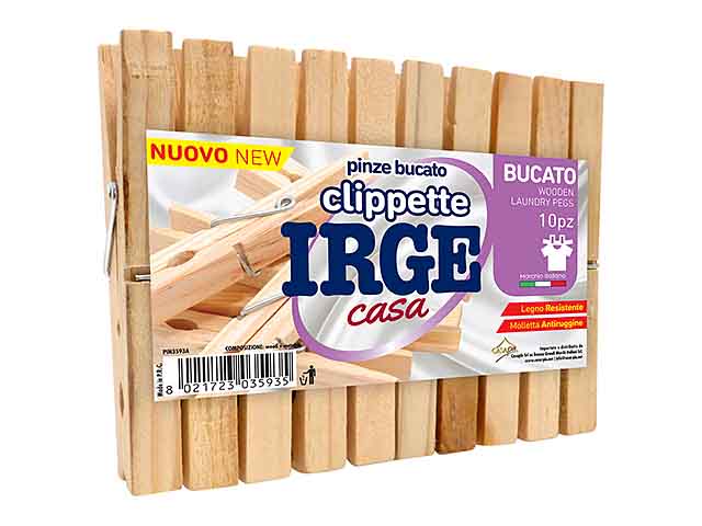 Pinze bucato legno 10 pezzi pin3593a