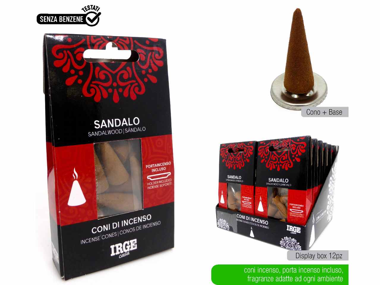 Incenso sandalo 12 pezzi deo4321a