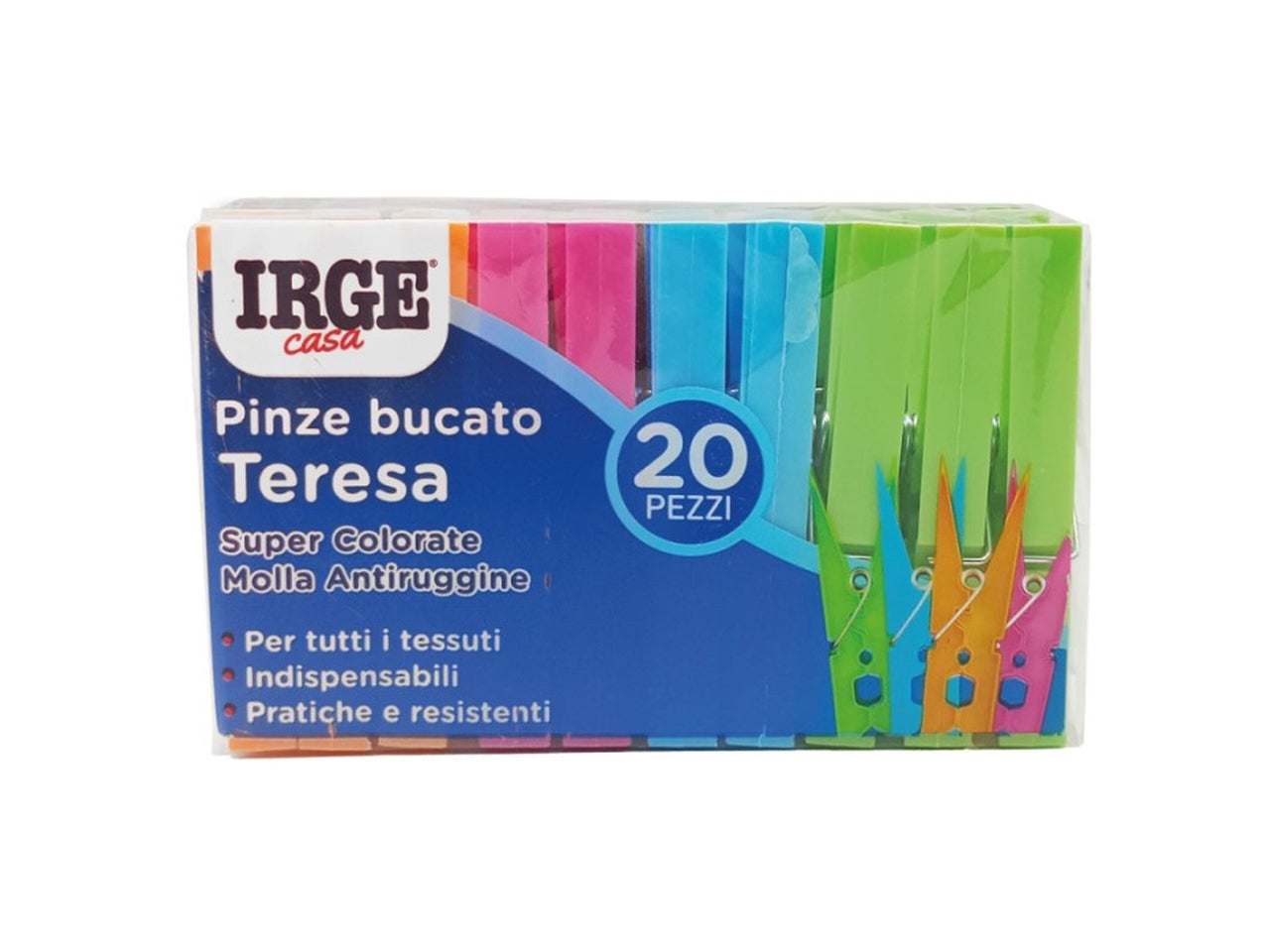 Pinze bucato irge teresa set 20 pinze multicolor